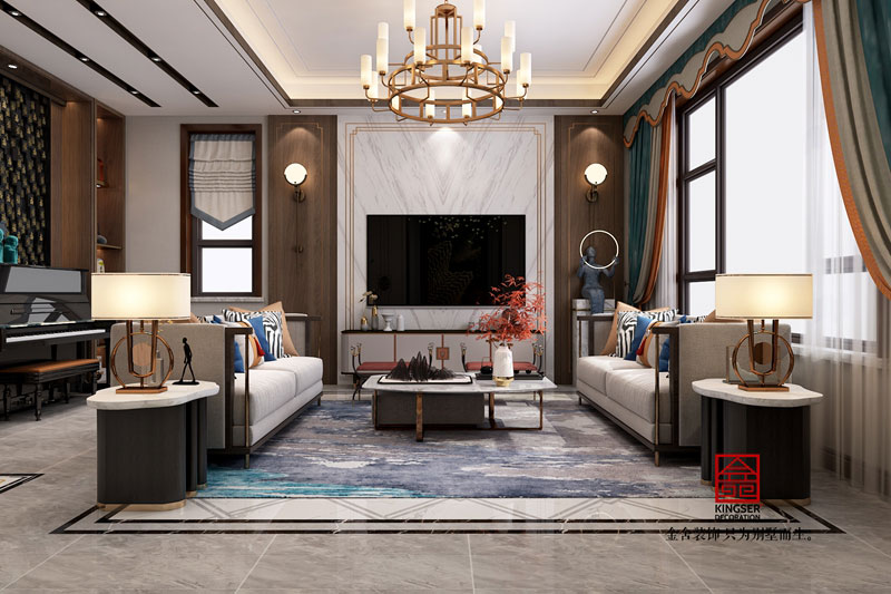 金舍裝飾大者300平別墅新中式風格設計作品