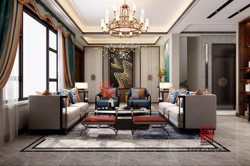 金舍裝飾大者300平別墅新中式風格設計作品