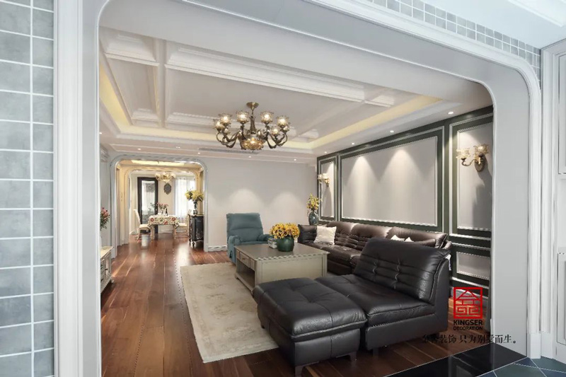 榮盛華府185㎡美式風(fēng)格裝修實(shí)景圖案例