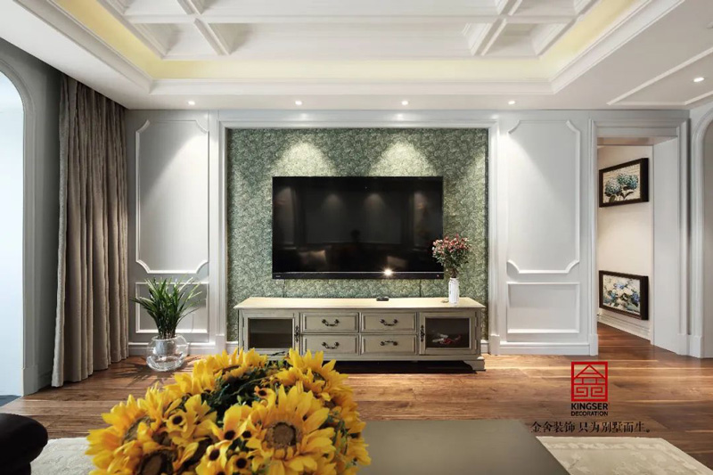 榮盛華府185㎡美式風(fēng)格裝修實(shí)景圖案例