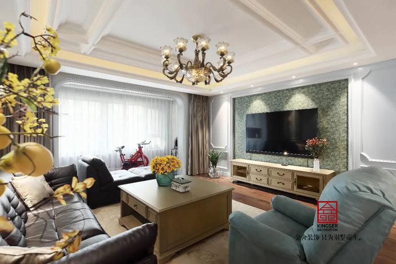 榮盛華府185㎡美式風(fēng)格裝修實(shí)景圖案例