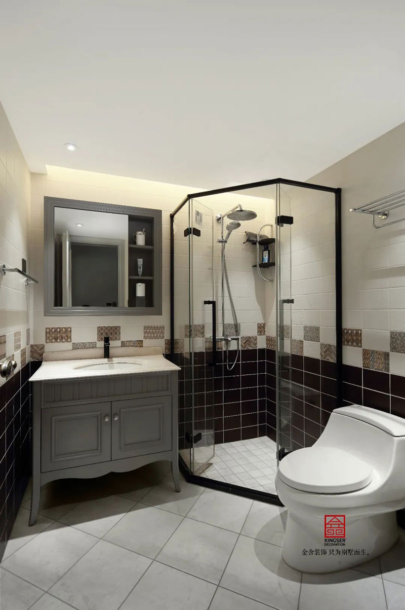 榮盛華府185㎡美式風(fēng)格裝修實(shí)景圖案例