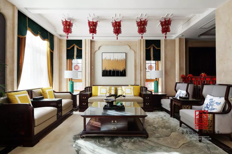 原河名墅600㎡新中式風格裝修實景圖案例