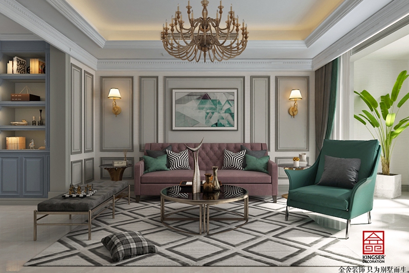 融創(chuàng)中心155平簡美式風格案例