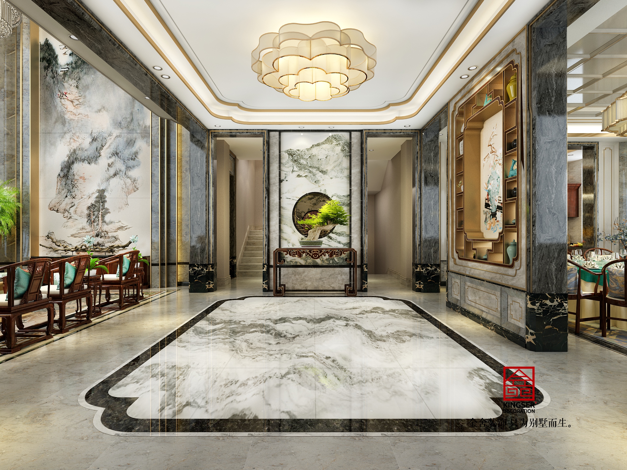 北苑800㎡別墅新中式風格設計圖