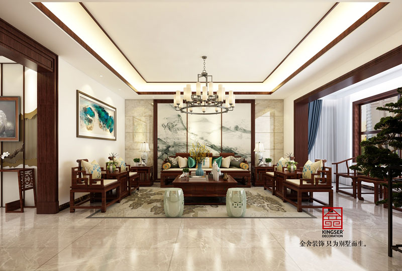 榮盛華府200平新中式裝修設計圖