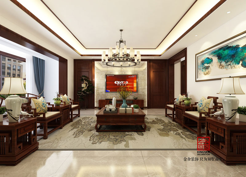 榮盛華府200平新中式裝修設計圖