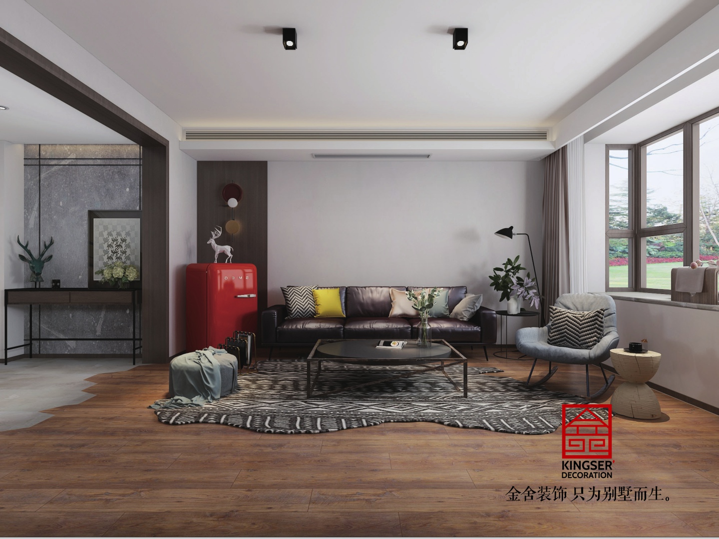 鑫界王府160平現(xiàn)代風格設計效果圖