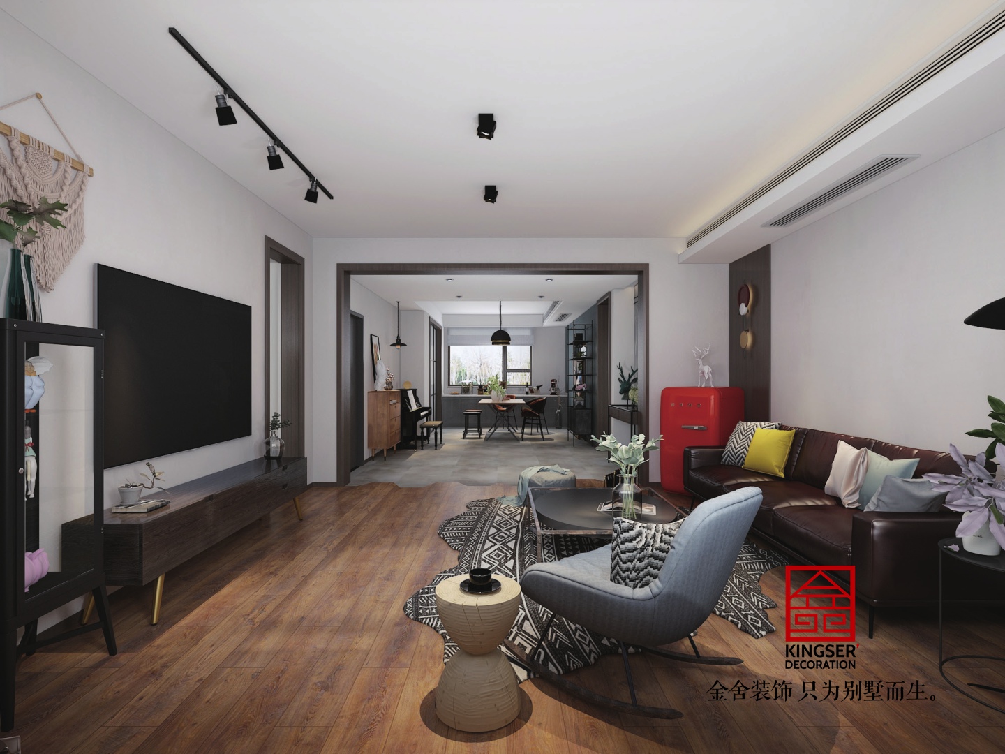 鑫界王府160平現(xiàn)代風格設計效果圖