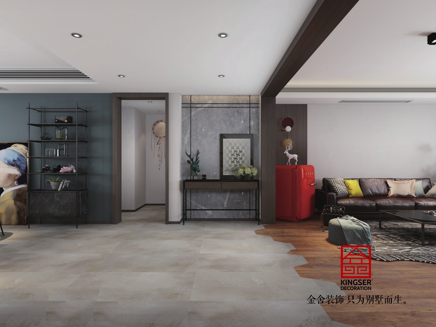 鑫界王府160平現(xiàn)代風格設計效果圖