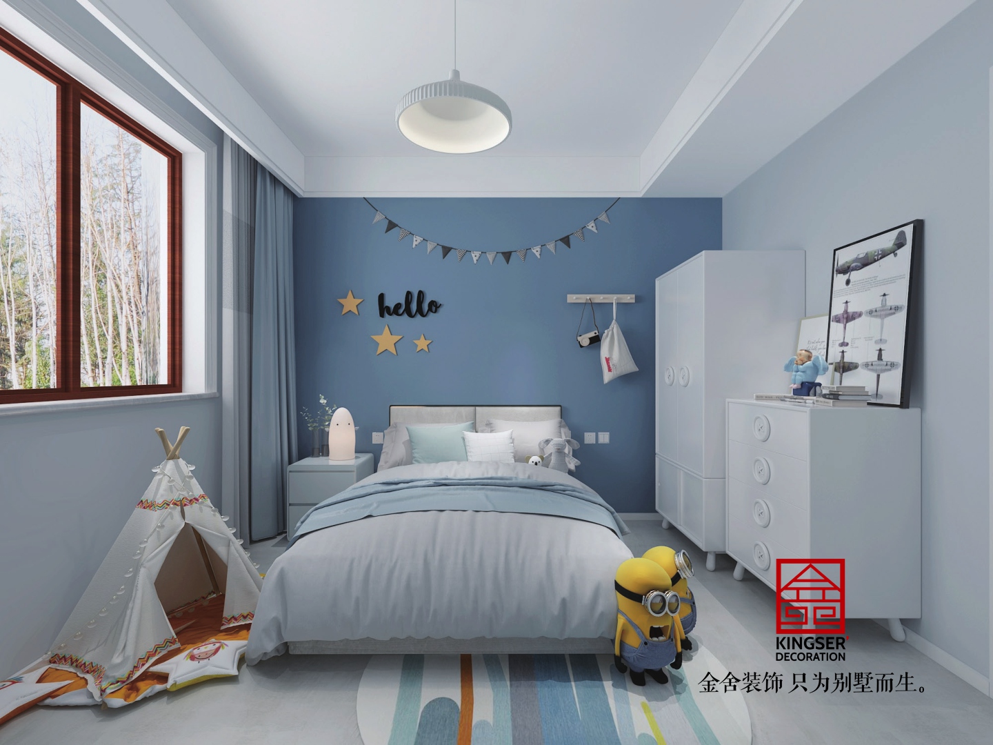 鑫界王府160平現(xiàn)代風格設計效果圖