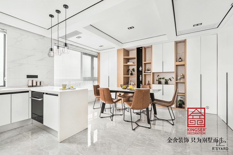 阿爾卡迪亞榮逸院子119平 現代簡約高級灰裝修設計說明案例