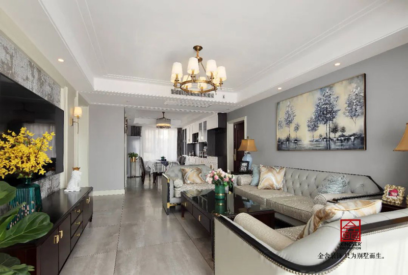 保利拉菲170㎡美式風格家裝實景圖