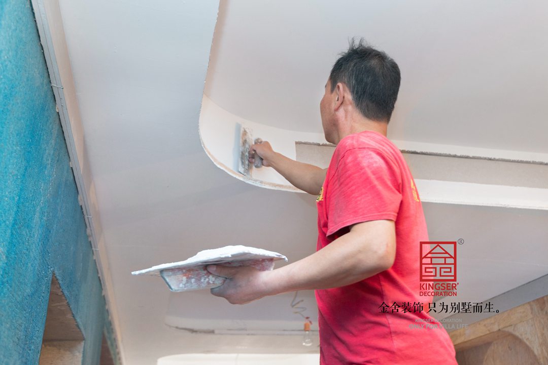 唐宮原著樣板間168平油工施工現(xiàn)場