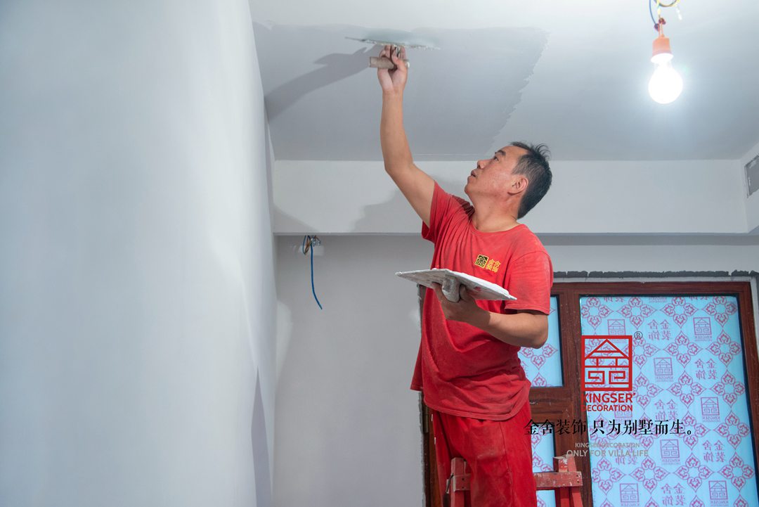 唐宮原著樣板間168平油工施工現(xiàn)場