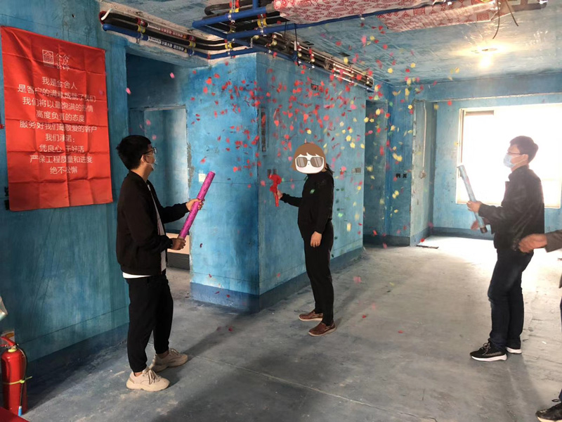 石家莊保利花園裝修施工現場