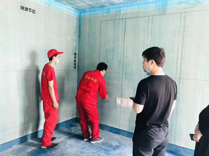 榮盛華府185平米輕奢風格裝修施工現場