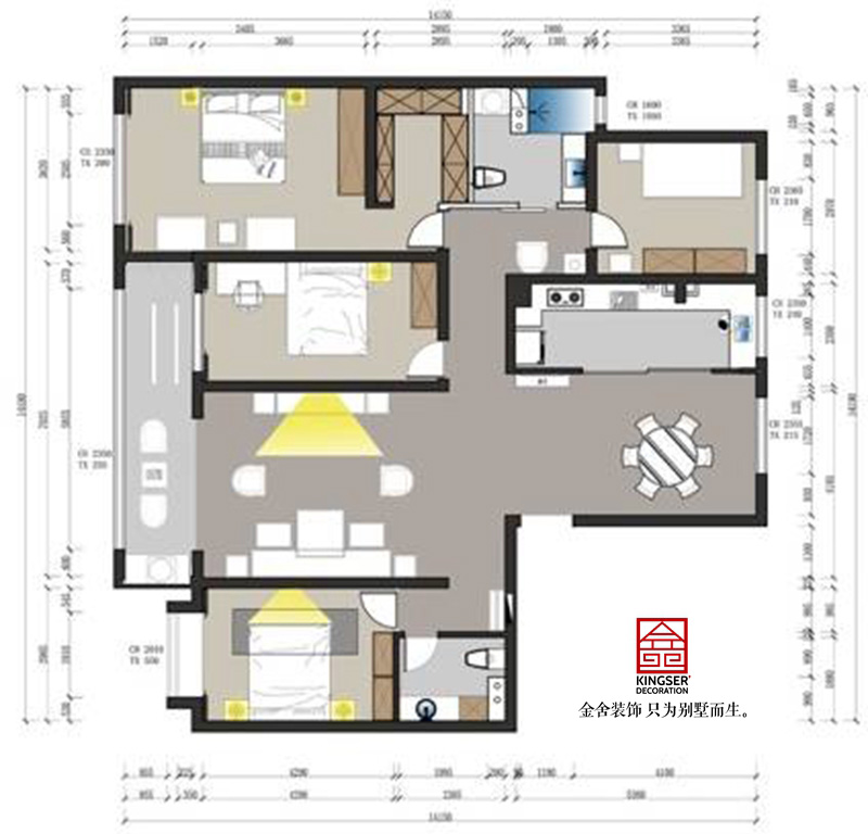 融創中心-217平米-平面布置圖