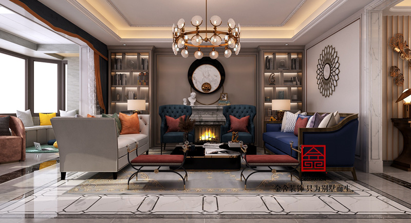 榮盛華府-新古典風格-裝修效果圖