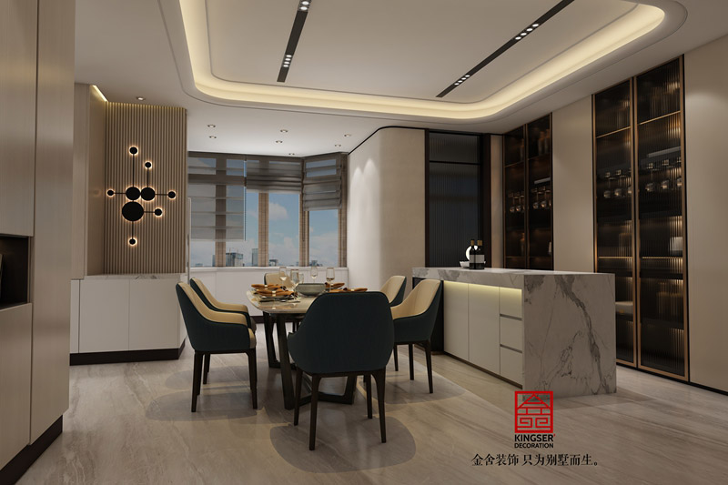 榮盛華府205平米裝修設計-現代風格-餐廳