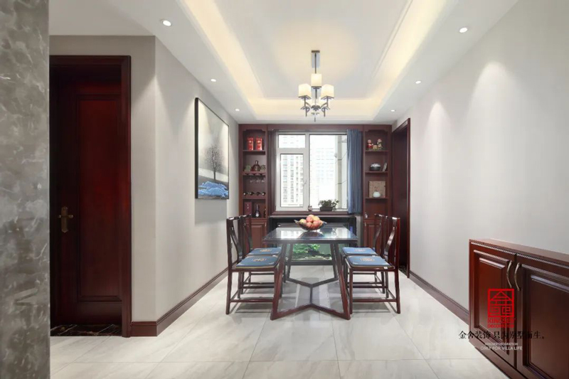 保利拉菲150㎡新中式風格餐廳設計實景圖