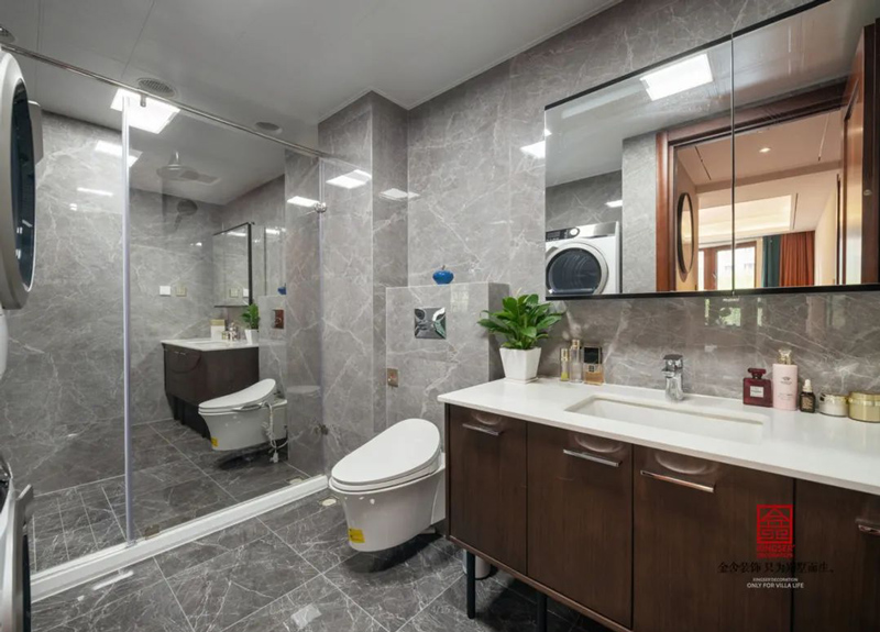 天山國賓壹號裝修188㎡新中式風格衛生間實景圖