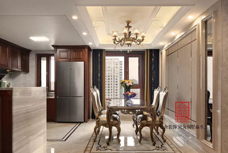 中冶德賢公館160㎡歐式風格裝修餐廳設計實景圖