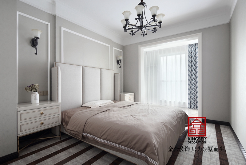 德賢公館160㎡輕奢風格家裝設計臥室實景圖