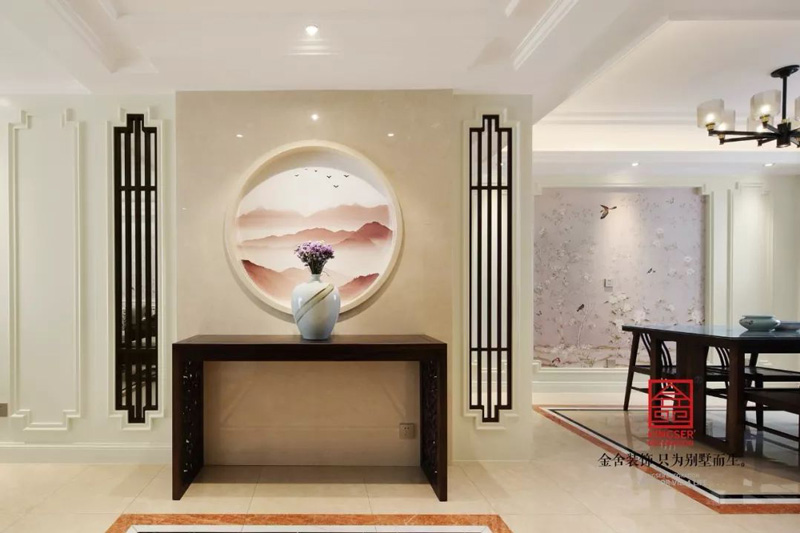 冀興尊園150㎡新中式風(fēng)格裝修玄關(guān)設(shè)計(jì)實(shí)景案例