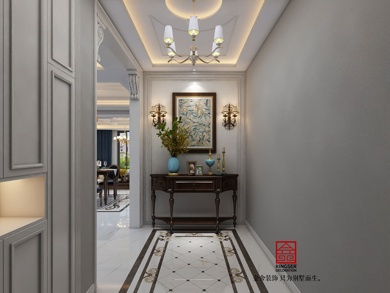 萬科紅郡380平米美式風格玄關設計案例