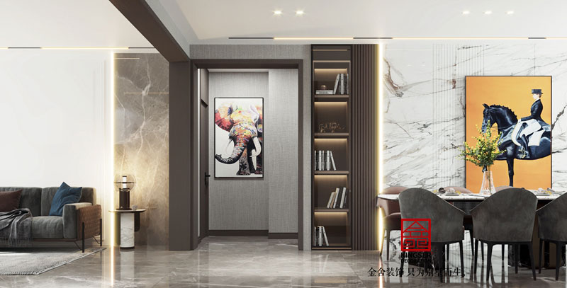 華彩唐人街134平米簡約風格客廳設計效果圖