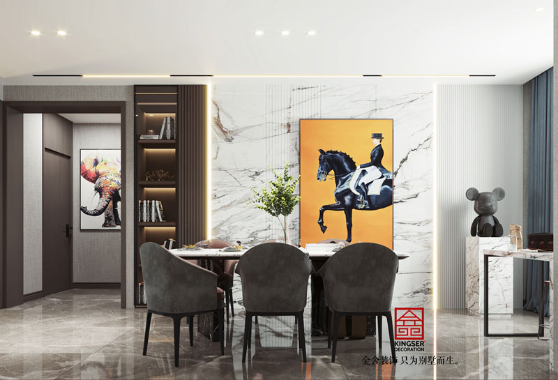 華彩唐人街134平米簡約風格餐廳設計效果圖