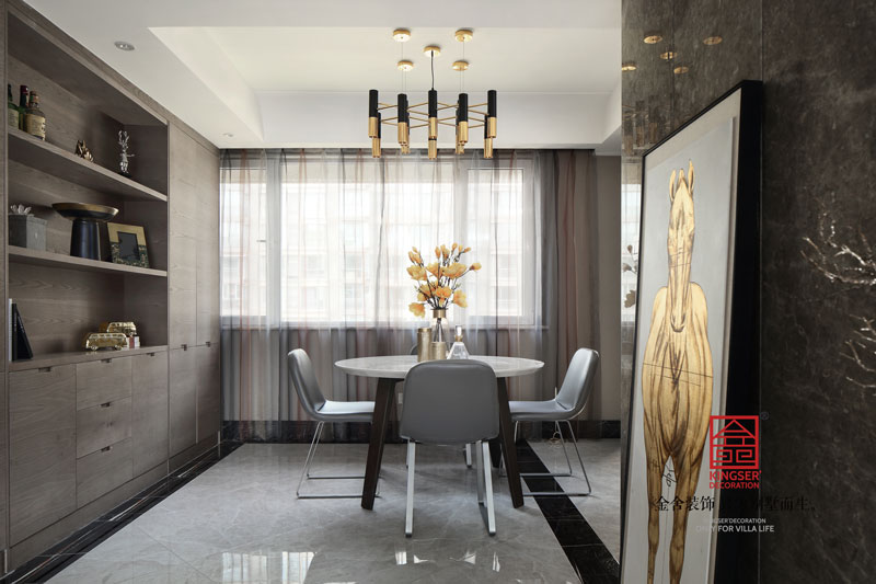 國富華庭180平米港式風格裝修餐廳設計實景圖