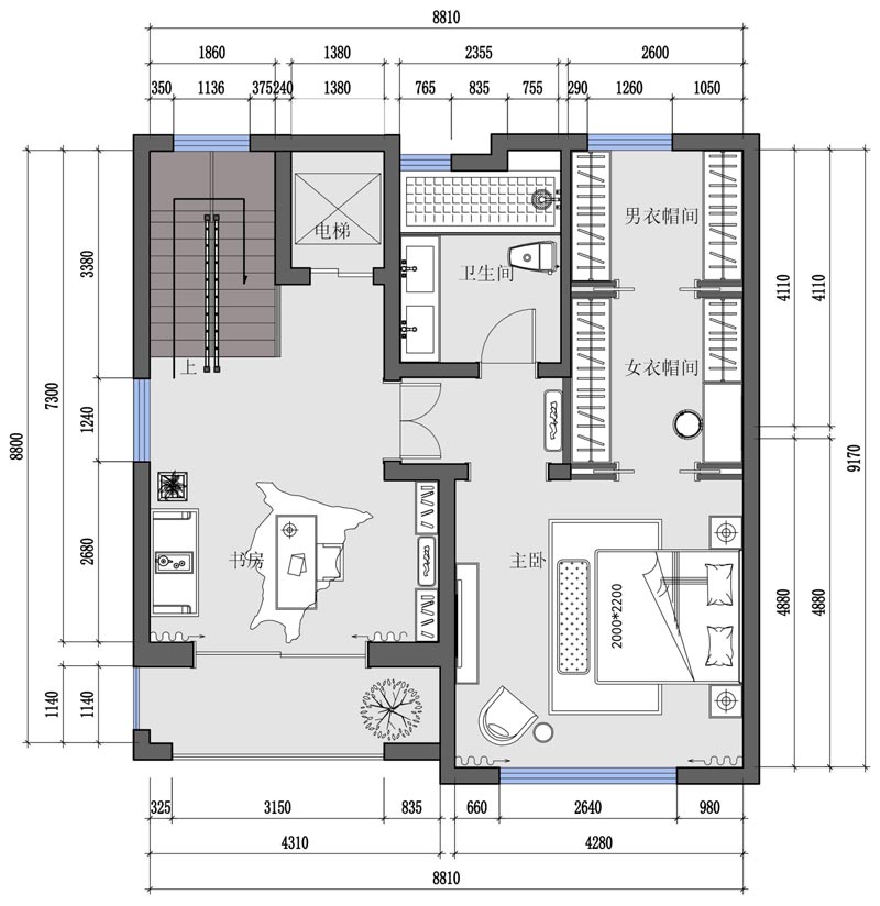 西山林語365㎡三層平面布置圖