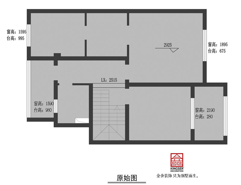 上疊戶型  200㎡二層原始戶型