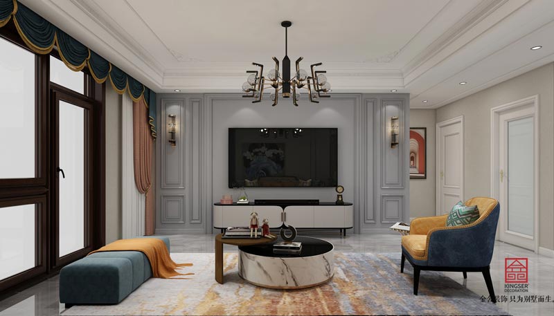 悅傾城140平美式風格裝修設計