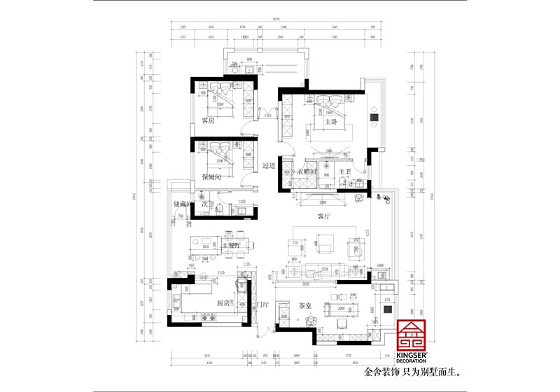 深州國賓壹號(hào)200平米戶型平面布置圖