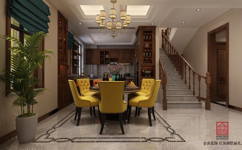 碧桂園別墅裝修260平米美式風格設計效果圖