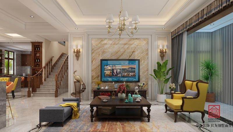 碧桂園別墅裝修260平米美式風格設計效果圖