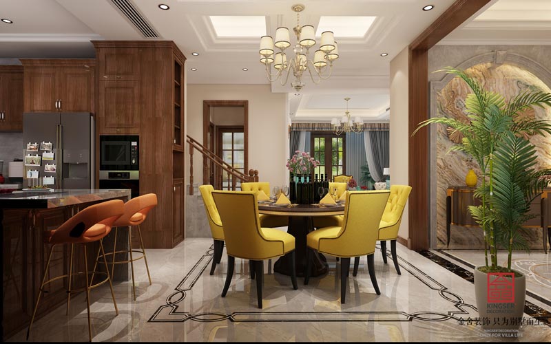 碧桂園別墅裝修260平米美式風格設計效果圖