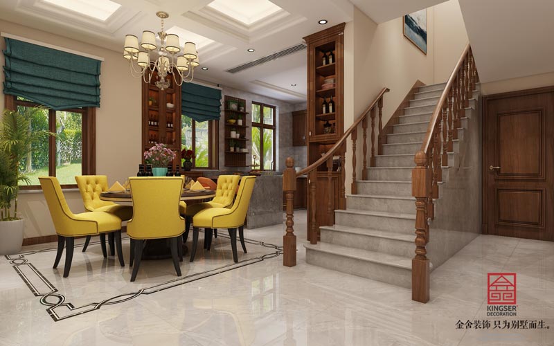 碧桂園別墅裝修260平米美式風格設計效果圖