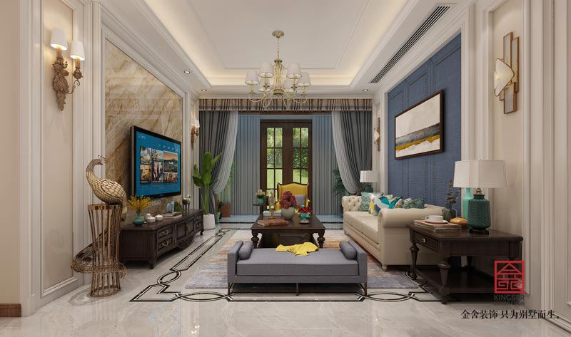 碧桂園別墅裝修260平米美式風格設計效果圖