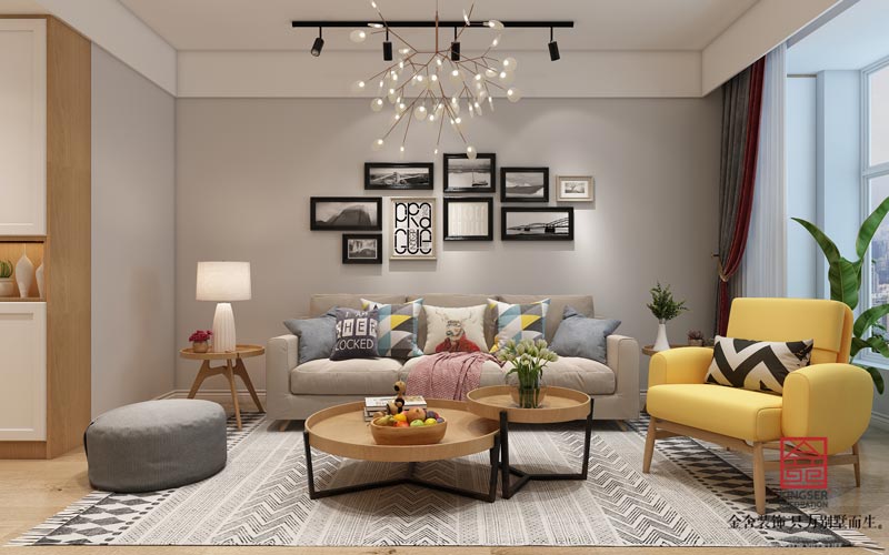 翰玉門庭90平簡約風格裝修效果圖