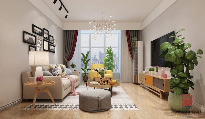 翰玉門庭90平簡約風格裝修效果圖