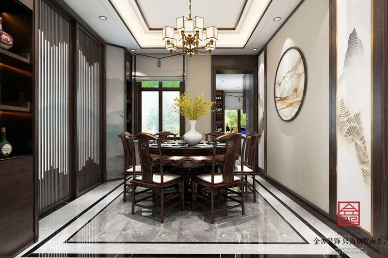 榮盛華府185平中式風格裝修設計案例