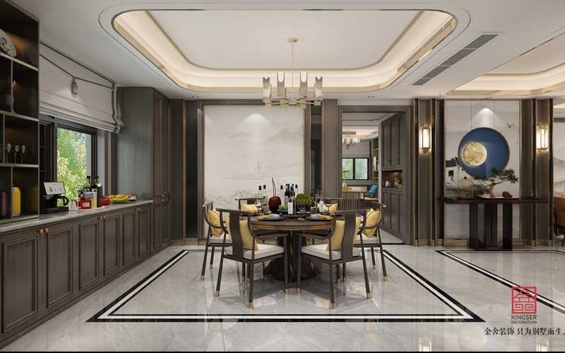 榮盛華府躍層裝修新中式風格效果圖