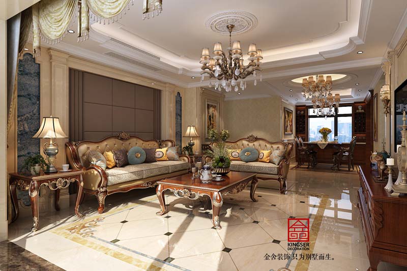 國賓壹號139平米歐式風格裝修效果圖