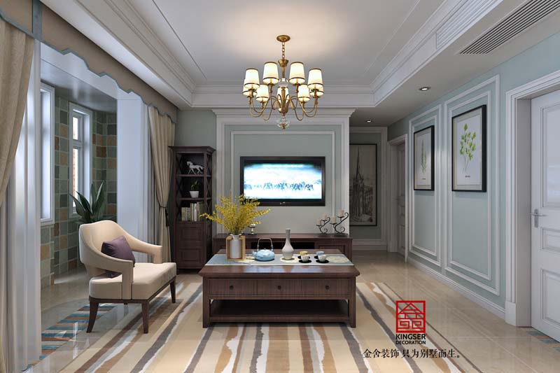 國賓壹號108平米清新美式裝修設計