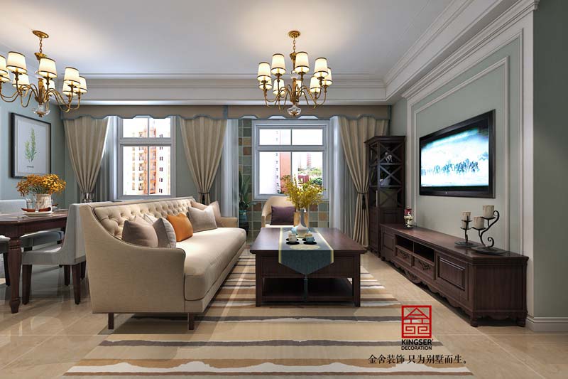 國賓壹號108平米清新美式裝修設計