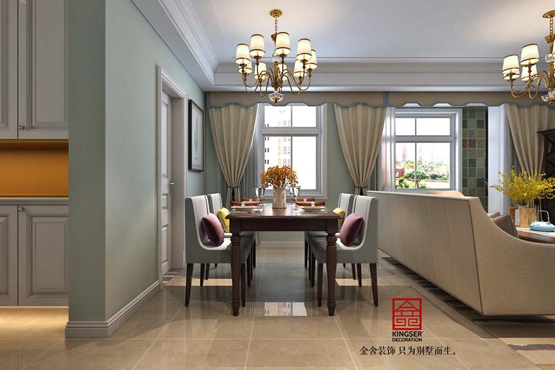 國賓壹號108平米清新美式裝修設計